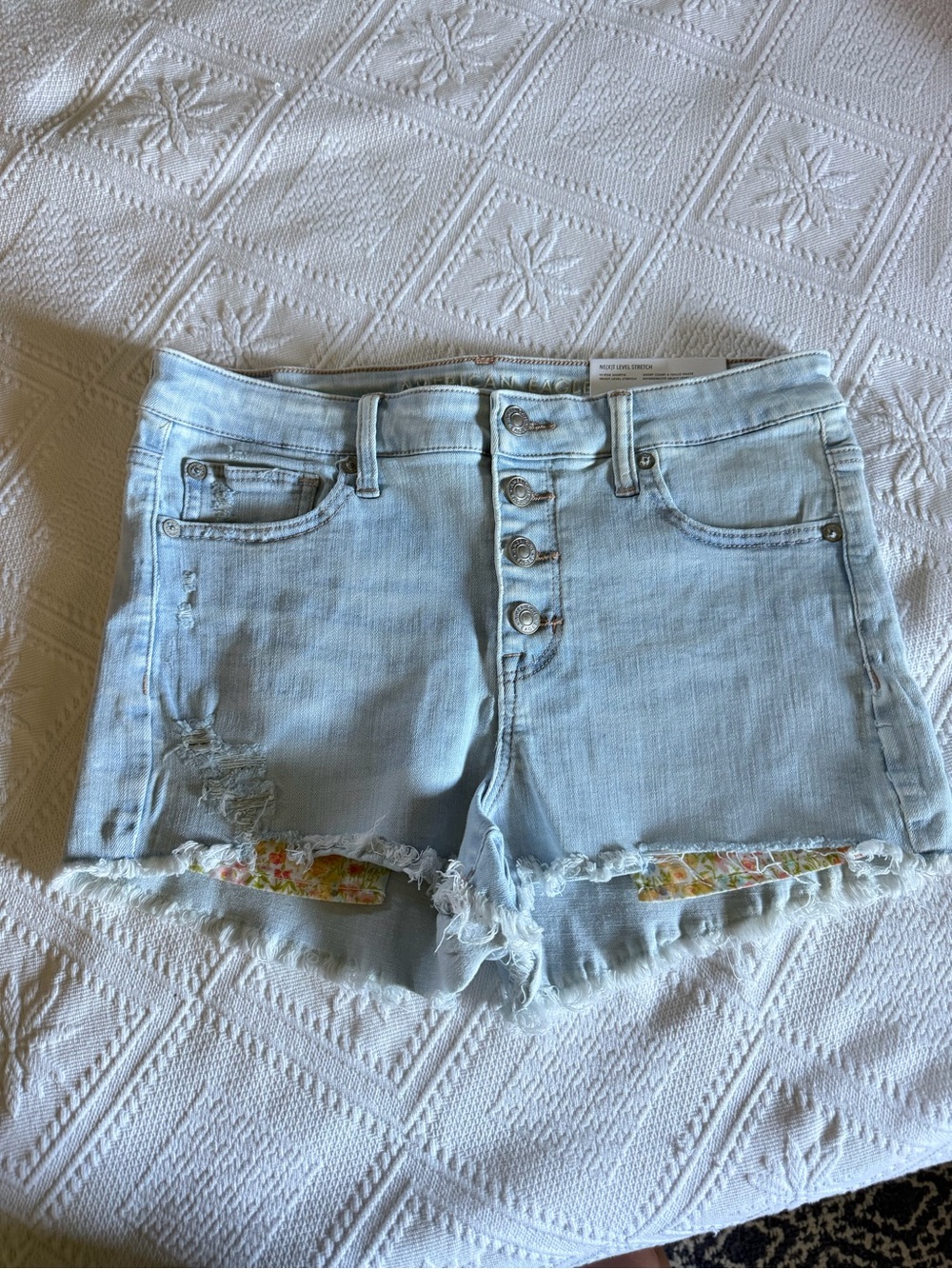 American Eagle Light Blue Distressed Denim Women's Shorts
